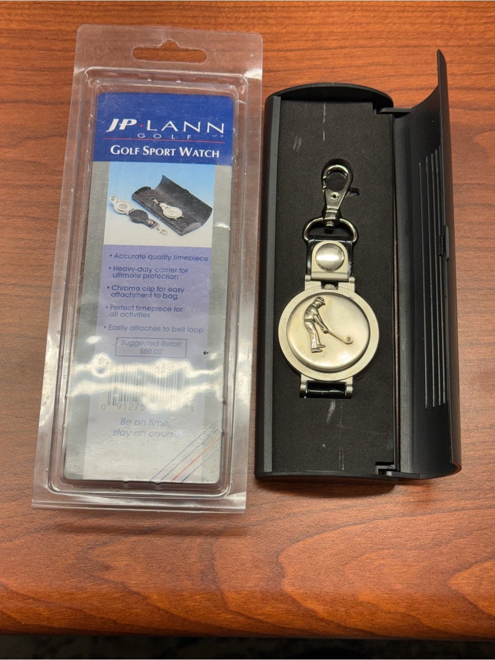 JP Lann Golf Sport Watch - Silver Tone Clip-On